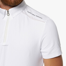 Cavalleria Toscana Mens polo shirt in piqu&eacute; and perforated jersey